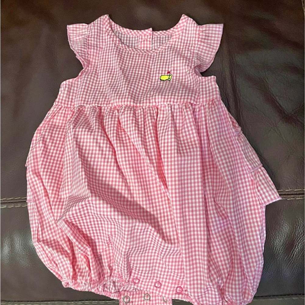 Masters Pink Gingham Baby Romper